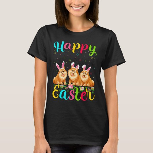 Funny Easter Bunny Pommommommommeren Blig Pasen T-shirt (Voorkant)