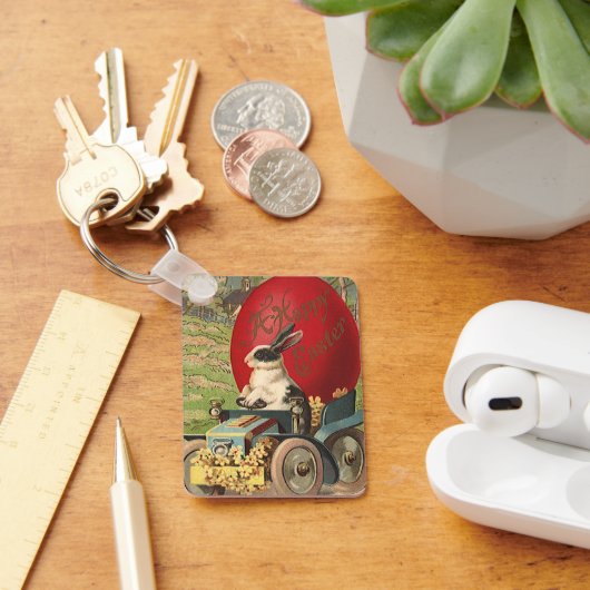 Funny Easter, Bunny Rabbit Egg Automobile Sleutelhanger (Bureau)