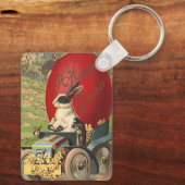 Funny Easter, Bunny Rabbit Egg Automobile Sleutelhanger (Achterkant)