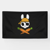 Funny Easter Bunny Rabbit Pirate Skull en Carrot Spandoek (Horizontaal)