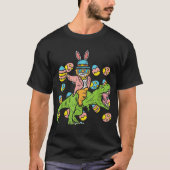 Funny Easter Bunny Riding T-Rex T-shirt (Voorkant)
