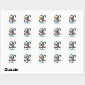 Funny Easter Bunny Ronde Sticker (Vel)