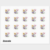 Funny Easter Bunny Ronde Sticker (Vel)