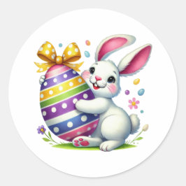 Funny Easter Bunny Ronde Sticker