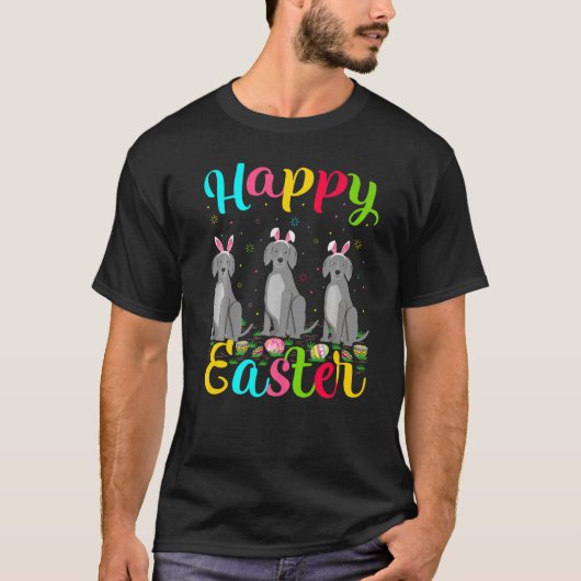 Funny Easter Bunny Weimaraner Dog Happy Pasen T-shirt (Voorkant)