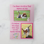 Funny Easter Card met Cute Basset Hound Feestdagen Kaart (Binnen)