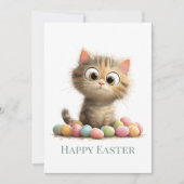 Funny Easter Cat Flat Greeting Card Feestdagenkaart (Voorkant)