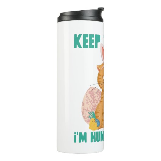 Funny Easter Cat Keep The Eggs Hunting Chicks Thermosbeker (Gedraaid links)