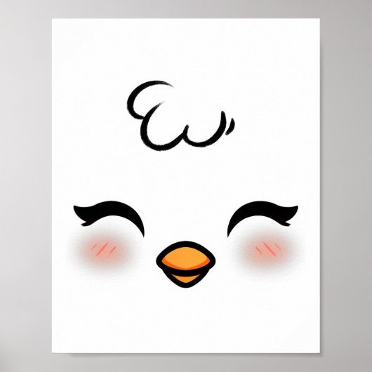 Funny Easter Chick Gezicht Kostuum Halloween Boys Poster (Voorkant)