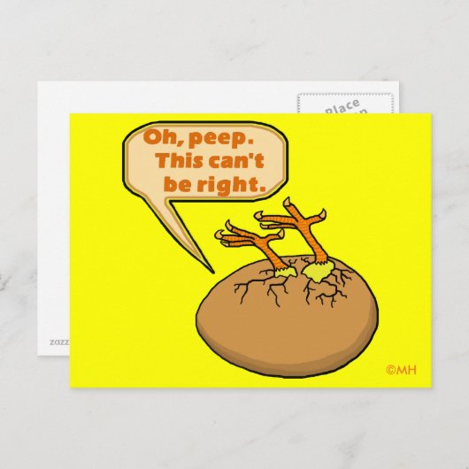 Funny Easter Chick in Egg Feestdagenkaart (Voorkant / Achterkant)