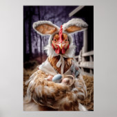 Funny Easter Chicken Bunny Costume Poster (Voorkant)