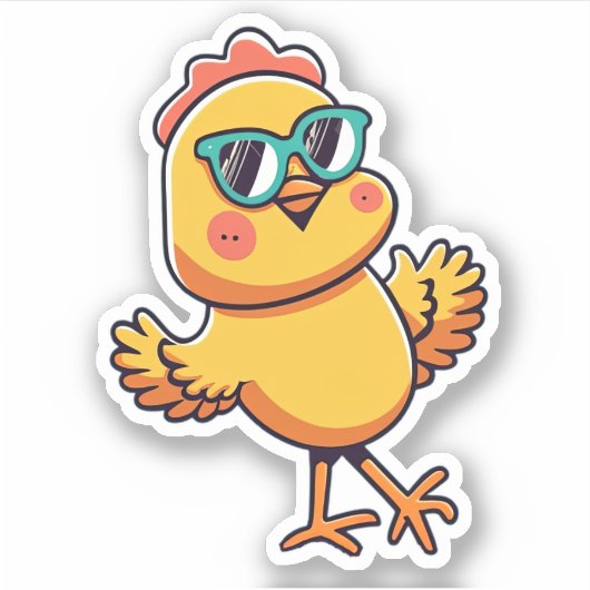 Funny Easter Chicken Sticker (Voorkant)
