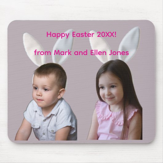 Funny Easter Children Photos Customize  Muismat (Voorkant)