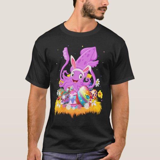 Funny Easter Cute Squid Paaszondag T-shirt (Voorkant)