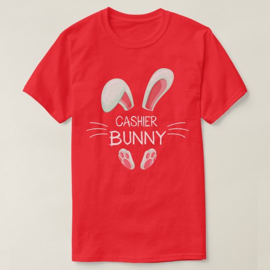 Funny Easter Day Costume Matching Cute Cashier Bun T-shirt (Design voorkant)
