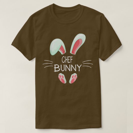 Funny Easter Day Costume Matching Cute Chef Bunny T-shirt (Design voorkant)