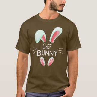 Funny Easter Day Costume Matching Cute Chef Bunny T-shirt