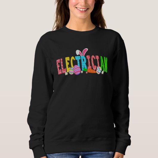 Funny Easter Day Cute Electricia Rabbit Bunny Cos. Trui (Voorkant)