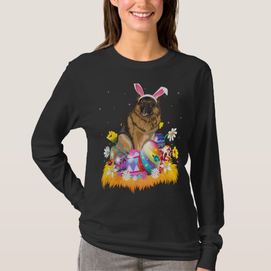 Funny Easter Deug German Shepherd Dog Easter Sunda T-shirt (Voorkant)