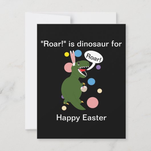 Funny Easter Dinosaur Cute Personaliseert Briefkaa Kaart (Voorkant)