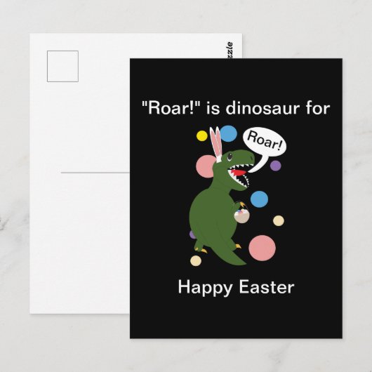 Funny Easter Dinosaur personaliseren Briefkaart (Voorkant / Achterkant)