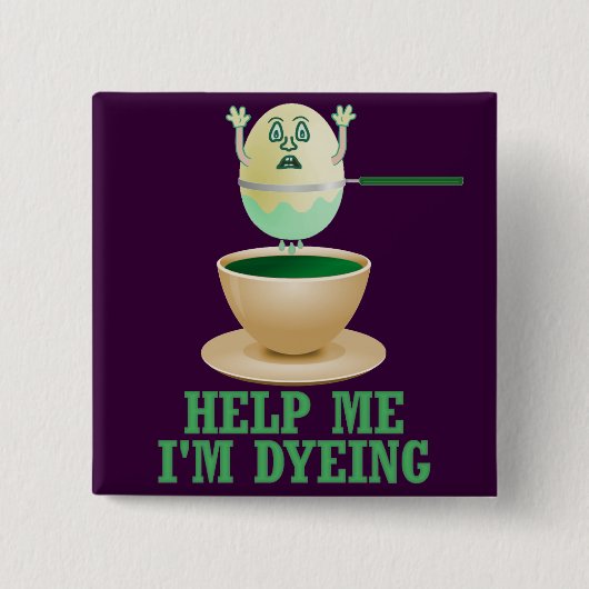 Funny Easter Egg Dyeing Vierkante Button 5,1 Cm (Voorkant)