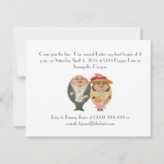 Funny Easter Egg Hunt  Partij Uitnodiging (Achterkant)