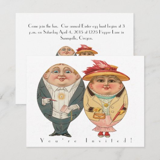 Funny Easter Egg Hunt  Partij Uitnodiging (Voorkant / Achterkant)
