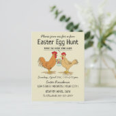 Funny Easter Egg Hunt Uitnodiging (Staand voorkant)