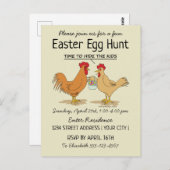 Funny Easter Egg Hunt Uitnodiging (Voorkant / Achterkant)