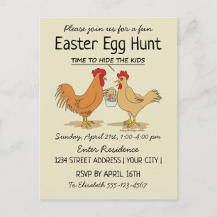 Funny Easter Egg Hunt Uitnodiging