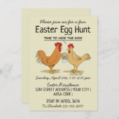 Funny Easter Egg Hunt Uitnodiging (Voorkant / Achterkant)