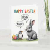 Funny Easter Eggs Message Card Kaart (Voorkant)