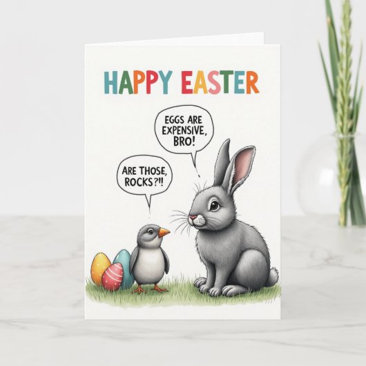 Funny Easter Eggs Message Card Kaart (Voorkant)