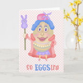Funny Easter Eggstra Cute Spring Kaart (Gele Bloem)