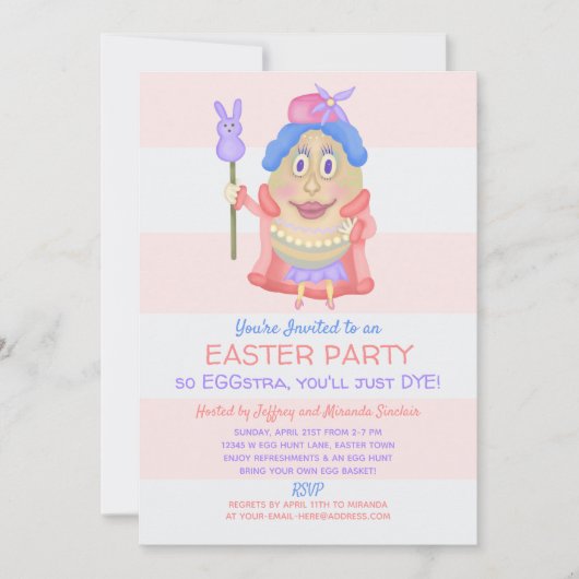 Funny Easter Eggstra Cute Spring Party Kaart (Voorkant)