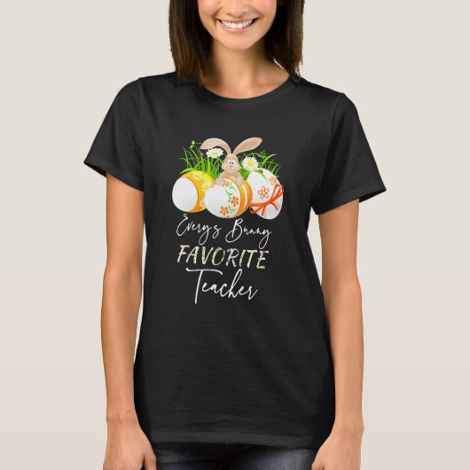 Funny Easter Eieren Elke S Bunny Favoriete Docent T-shirt (Voorkant)