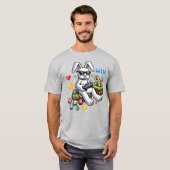 Funny Easter Gamer – Bunny spelen van videogames T-shirt (Voorkant volledig)