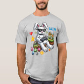 Funny Easter Gamer – Bunny spelen van videogames T-shirt (Voorkant)