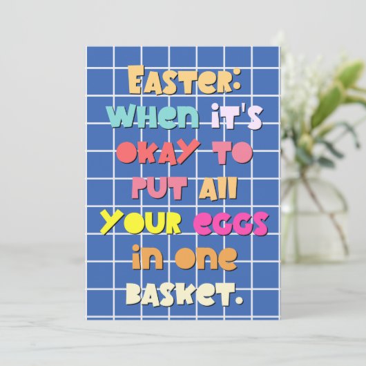 Funny Easter Gezegde Pun Kaart (Staand voorkant)
