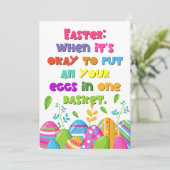 Funny Easter Gezegde Pun Kaart (Staand voorkant)