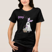 Funny Easter Ghost Schattige Halloween Bunny Egg B Tri-Blend Shirt (Voorkant)
