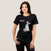 Funny Easter Ghost Schattige Halloween Bunny Egg B Tri-Blend Shirt (Voorkant volledig)