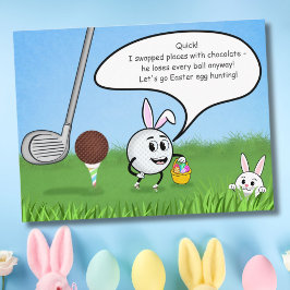 Funny Easter Golf Ball Easter Egg Hunt Humor Briefkaart