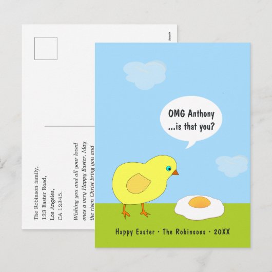 Funny Easter Greeting Feestdagenkaart (Voorkant / Achterkant)