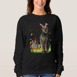 Funny Easter Hunting Border Terrier Dog Easter Trui