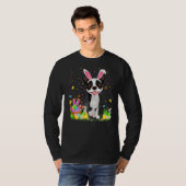 Funny Easter Hunting Boston Terrier Dog Easter T-shirt (Voorkant volledig)