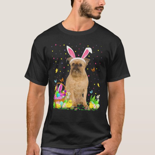 Funny Easter Hunting Brussels Griffon Dog East T-shirt (Voorkant)