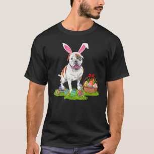 Funny Easter Hunting Bunny American Bulldog Ea T-shirt