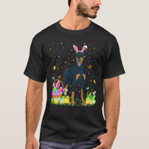 Funny Easter Hunting Doberman Pinscher Dog Eas T-shirt